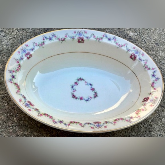 Vintage Mid Century SYRACUSE ACADIA Old Ivory 10" Oval Vegetable Serving Bowl - Picture 7 of 8